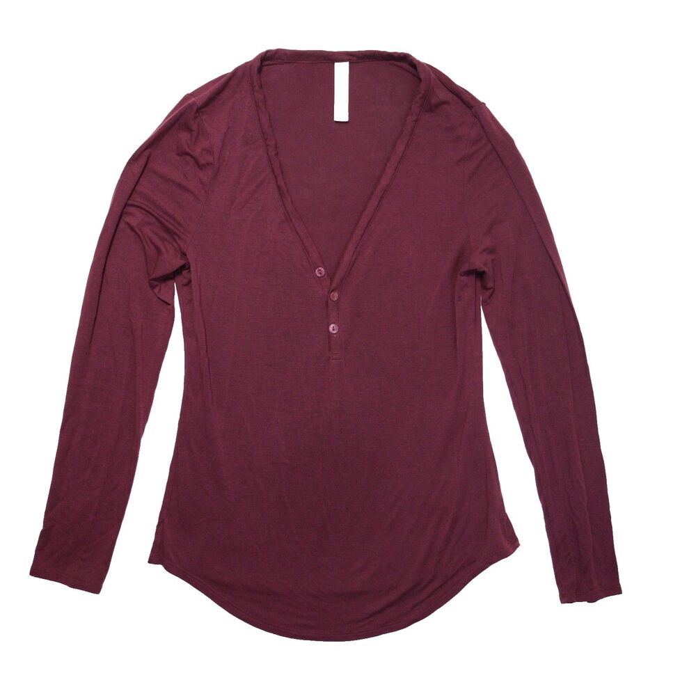 Athleta Nighttime Bliss Sleep Top Womens S Burgundy Loungewear Everyday Classic